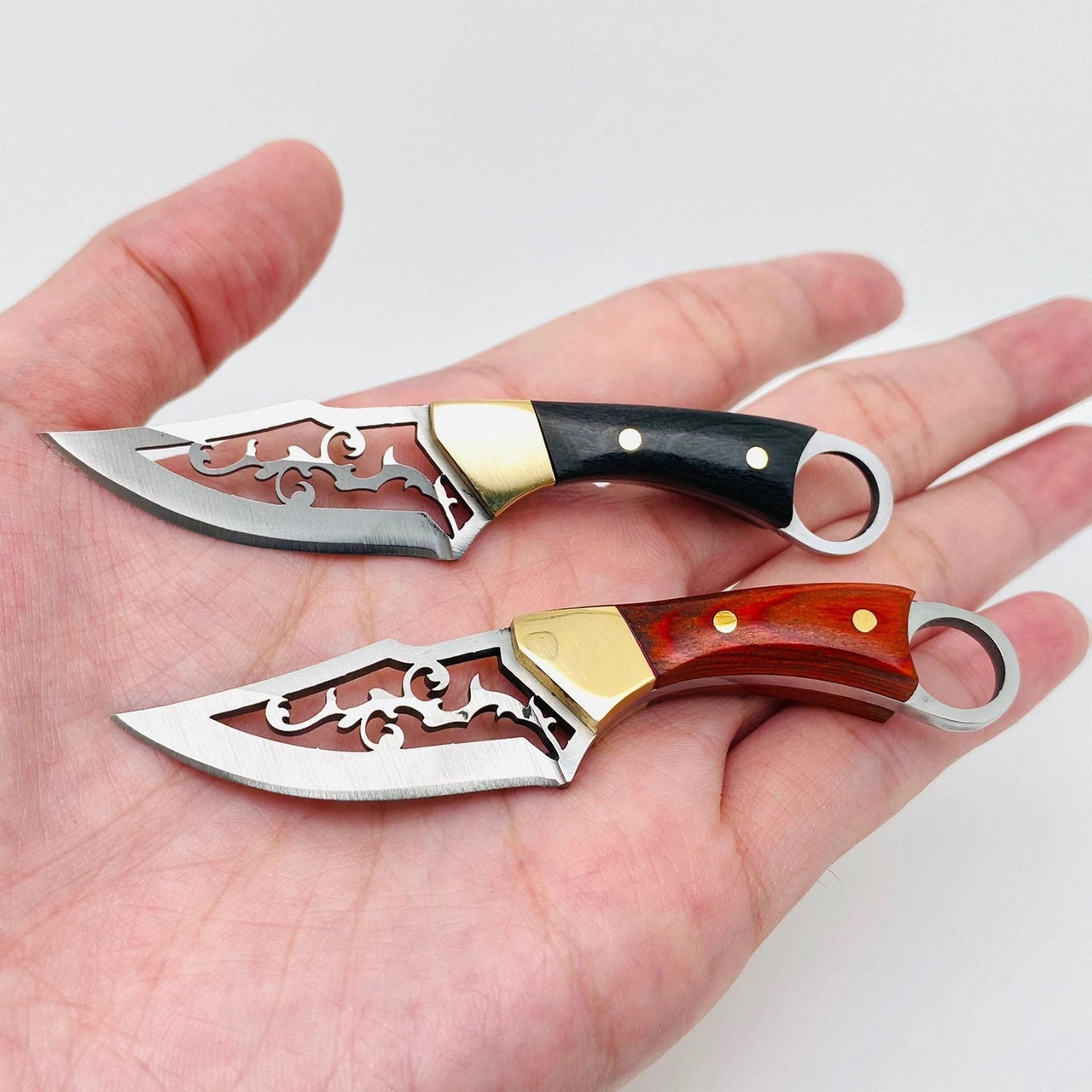 Hollow Blade Portable Wooden Handle Knife