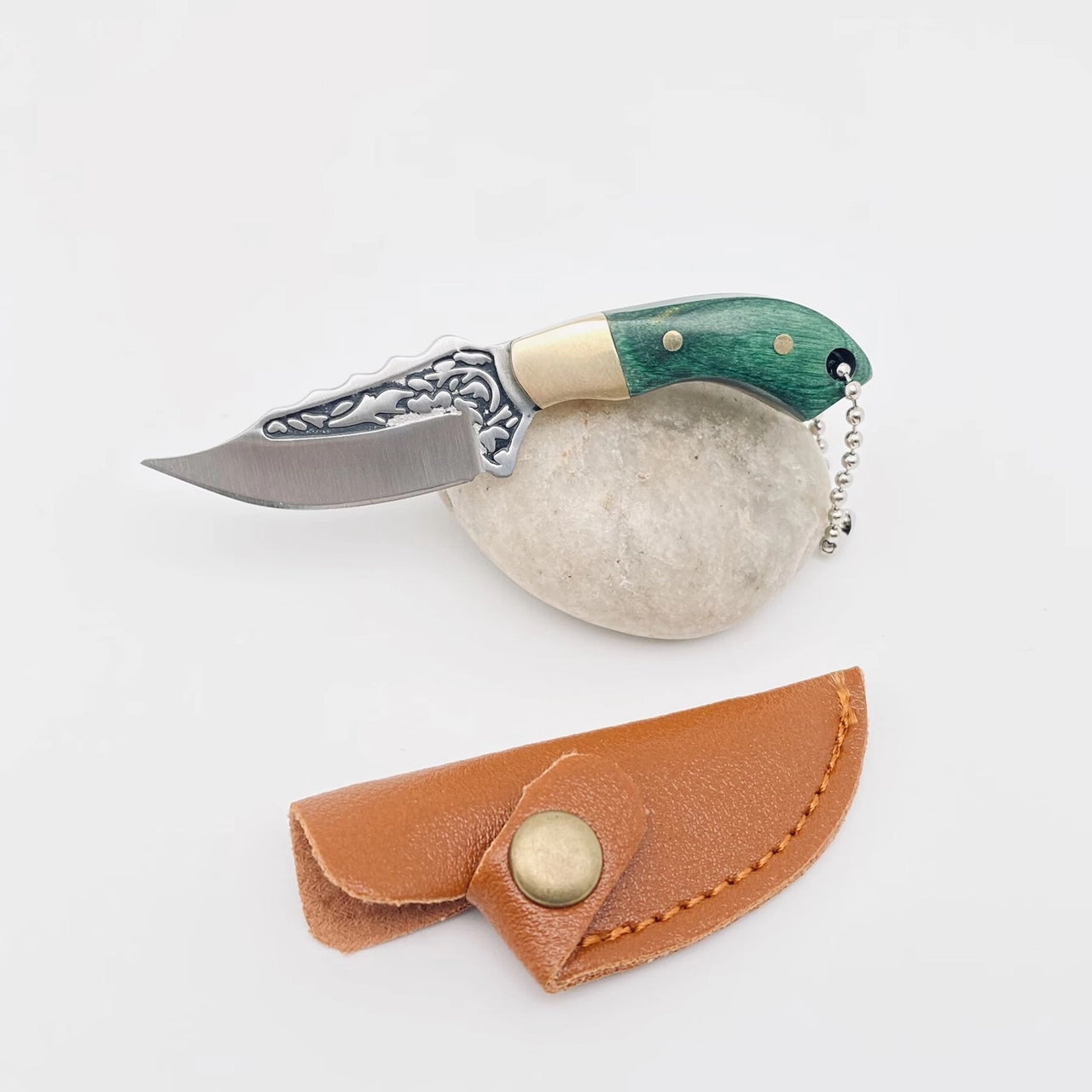 Wooden Handle Portable Mini Embossed Knife