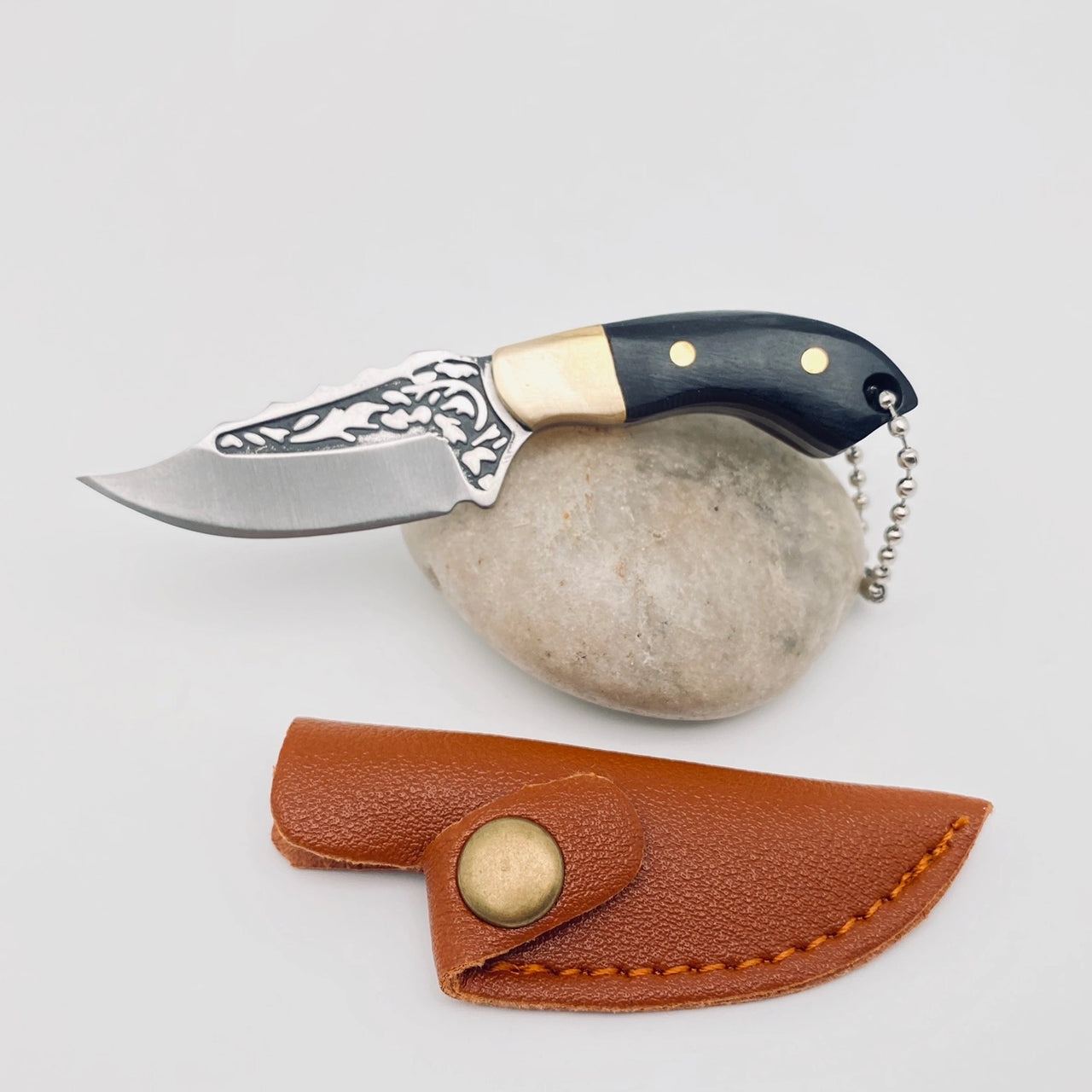 Wooden Handle Portable Mini Embossed Knife