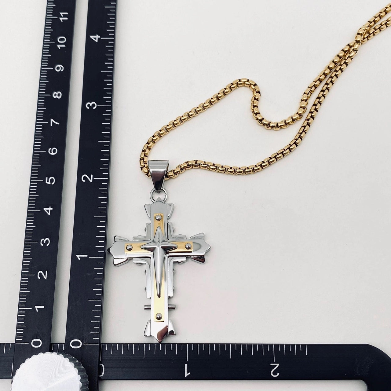 Multi-Layer Cross Titanium Steel Pendant Necklace