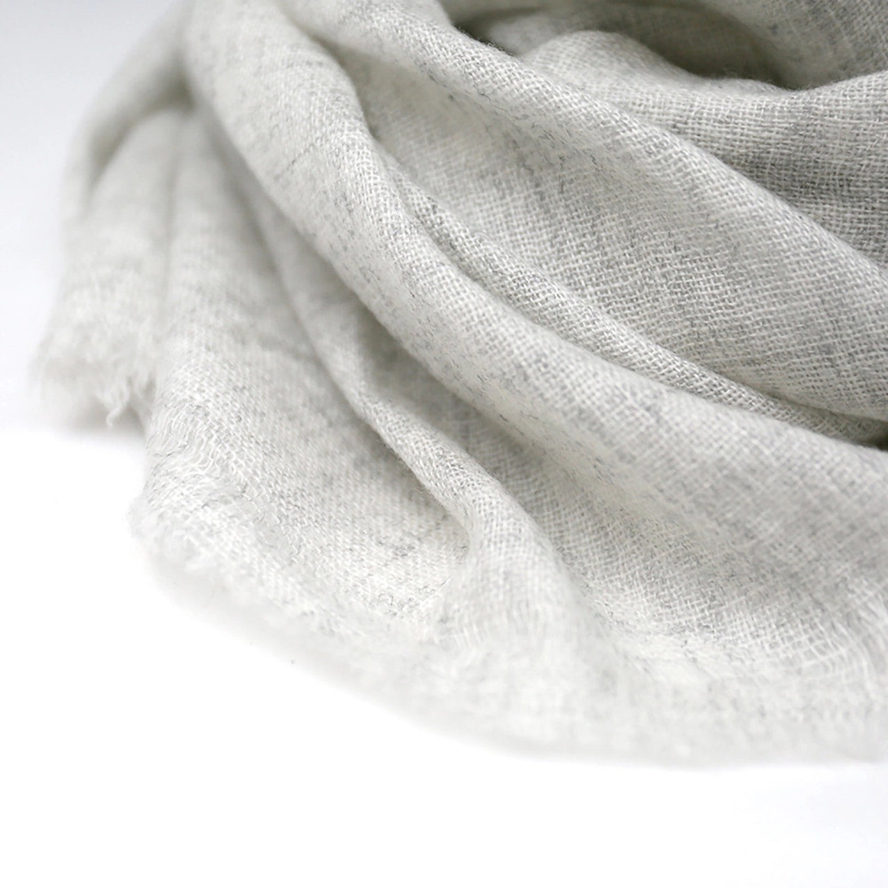 Cool Fog Light Gray 100% Cashmere Scarf