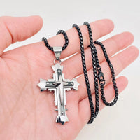 Thumbnail for Multi-Layer Cross Titanium Steel Pendant Necklace