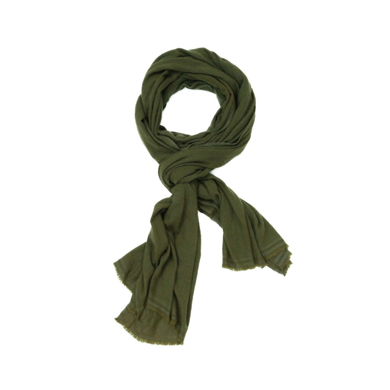 Fern Olive Green 100% Cashmere Scarf