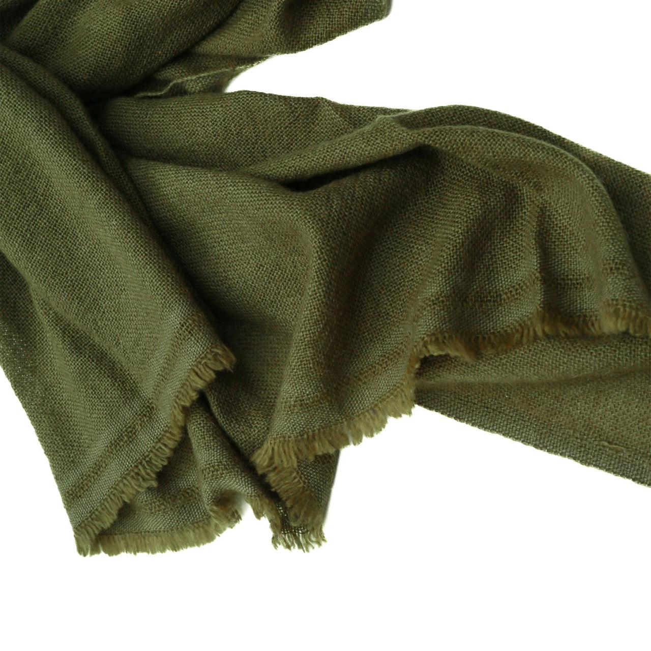 Fern Olive Green 100% Cashmere Scarf