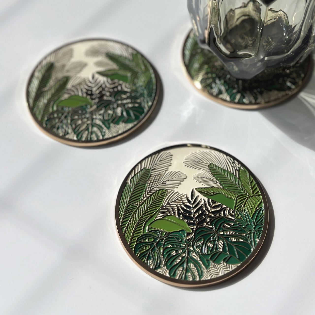 18k Gold-Plated Plant-Inspired Coasters