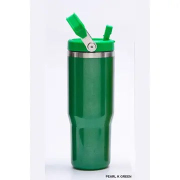 Stay Refreshed On-the-Go with the 30oz Stainless Steel Flip Straw Tumbler