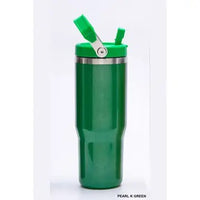 Thumbnail for Stay Refreshed On-the-Go with the 30oz Stainless Steel Flip Straw Tumbler