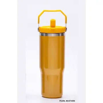 Stay Refreshed On-the-Go with the 30oz Stainless Steel Flip Straw Tumbler