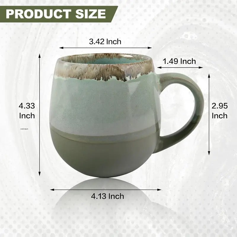 18oz Two-Tone Green Ceramic Coffee Mug