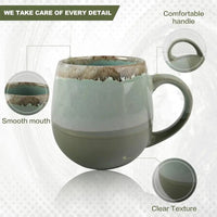 Thumbnail for 18oz Two-Tone Green Ceramic Coffee Mug