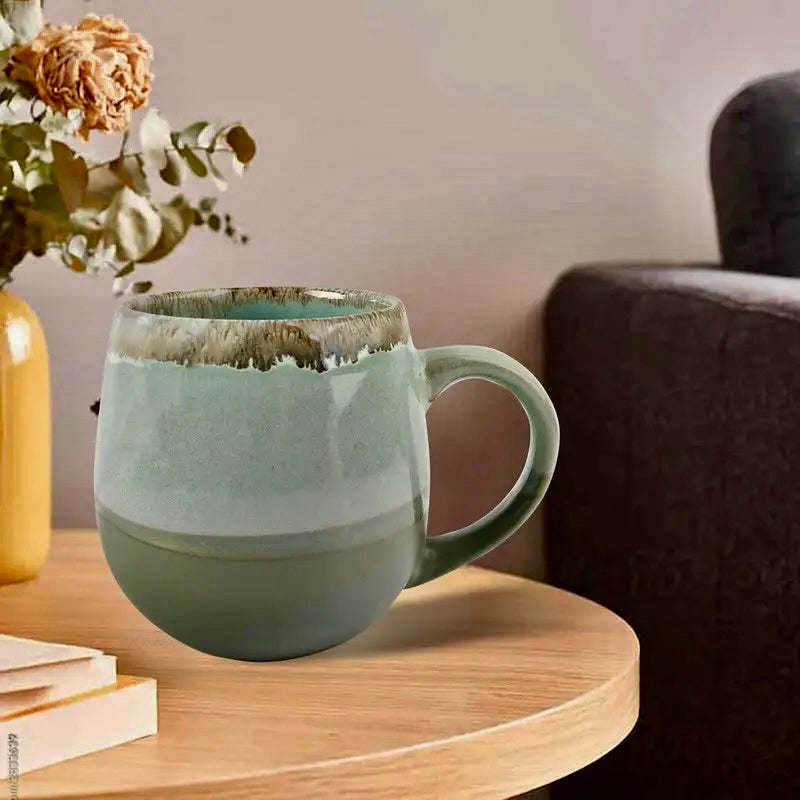 18oz Two-Tone Green Ceramic Coffee Mug