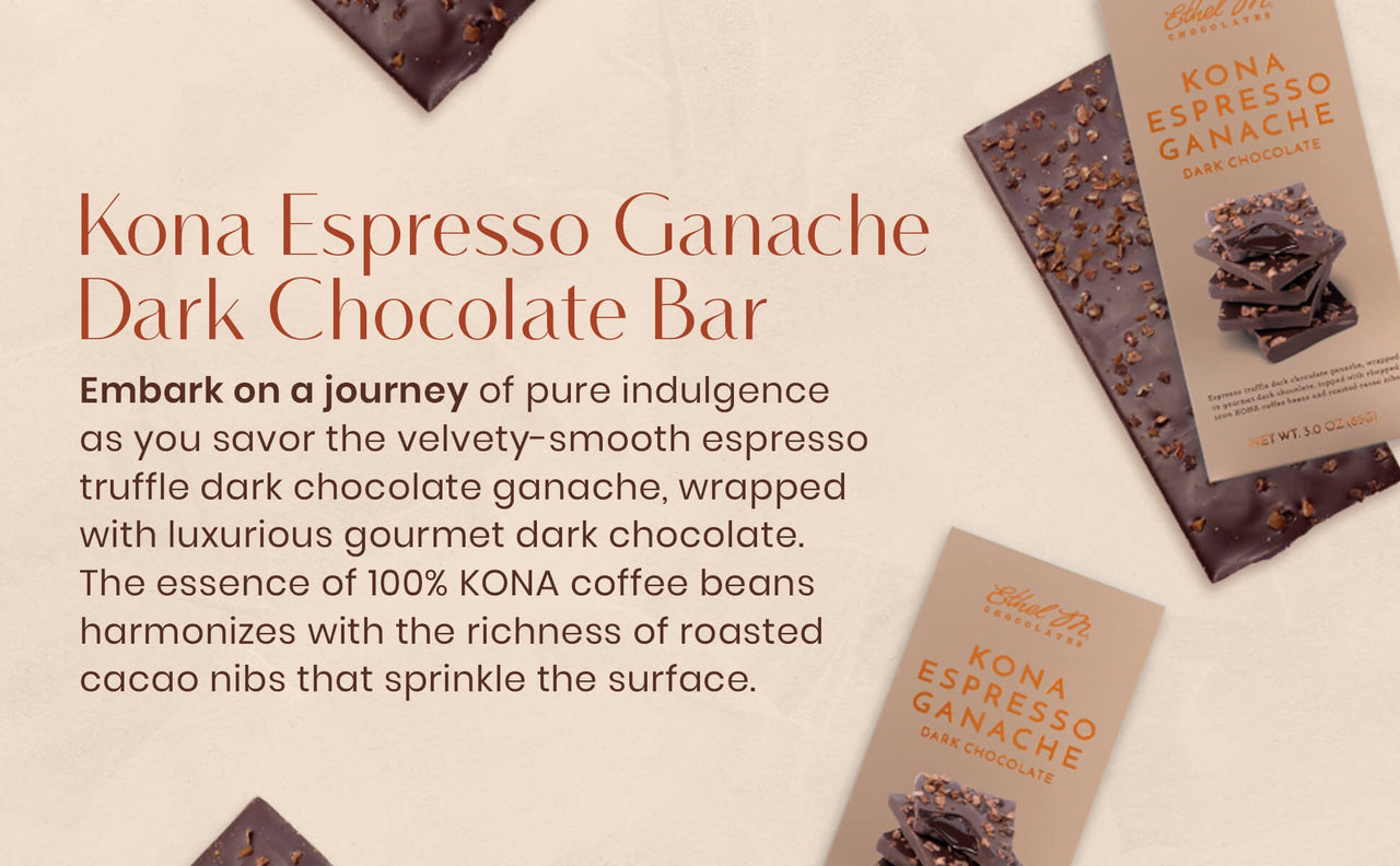 Gourmet Tablet Bar – Espresso Truffle, Dark Chocolate, Kona Coffee & Cacao Nibs